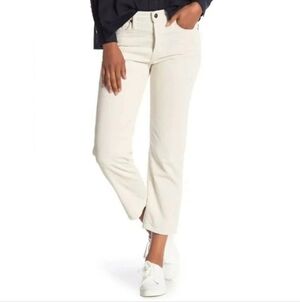 VINCE Women's Slouch Cropped Corduroy Pants  Winter White Size 12 Minimialist